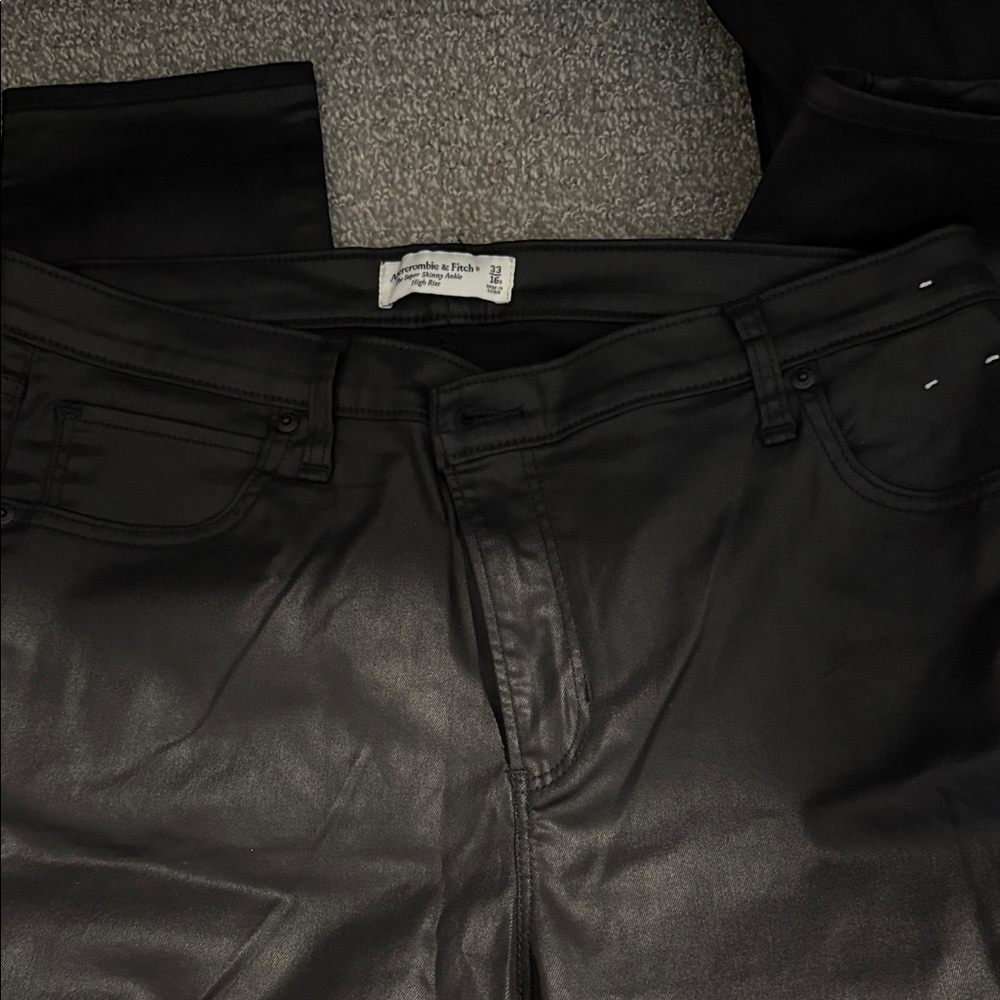 Abercrombie & Fitch Black Faux Leather Pants